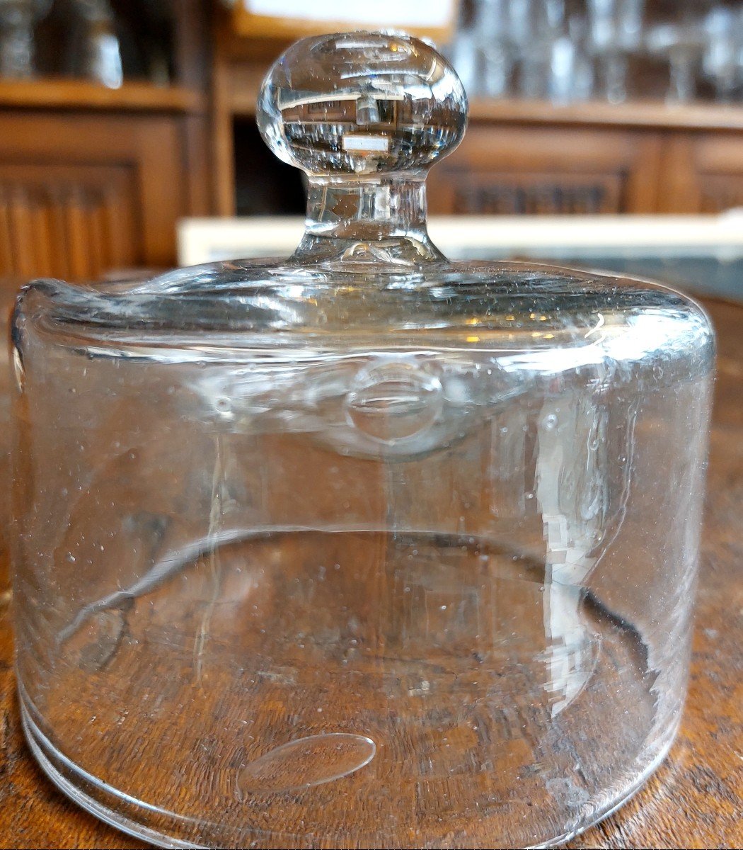 Petite Cloche Verre Et Son Plateau XIXéme-photo-1