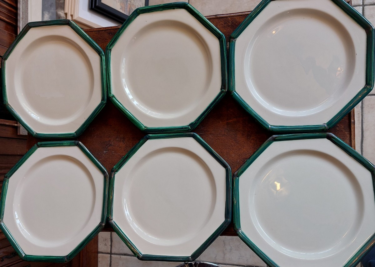 6 assiettes  octogonales R Picault