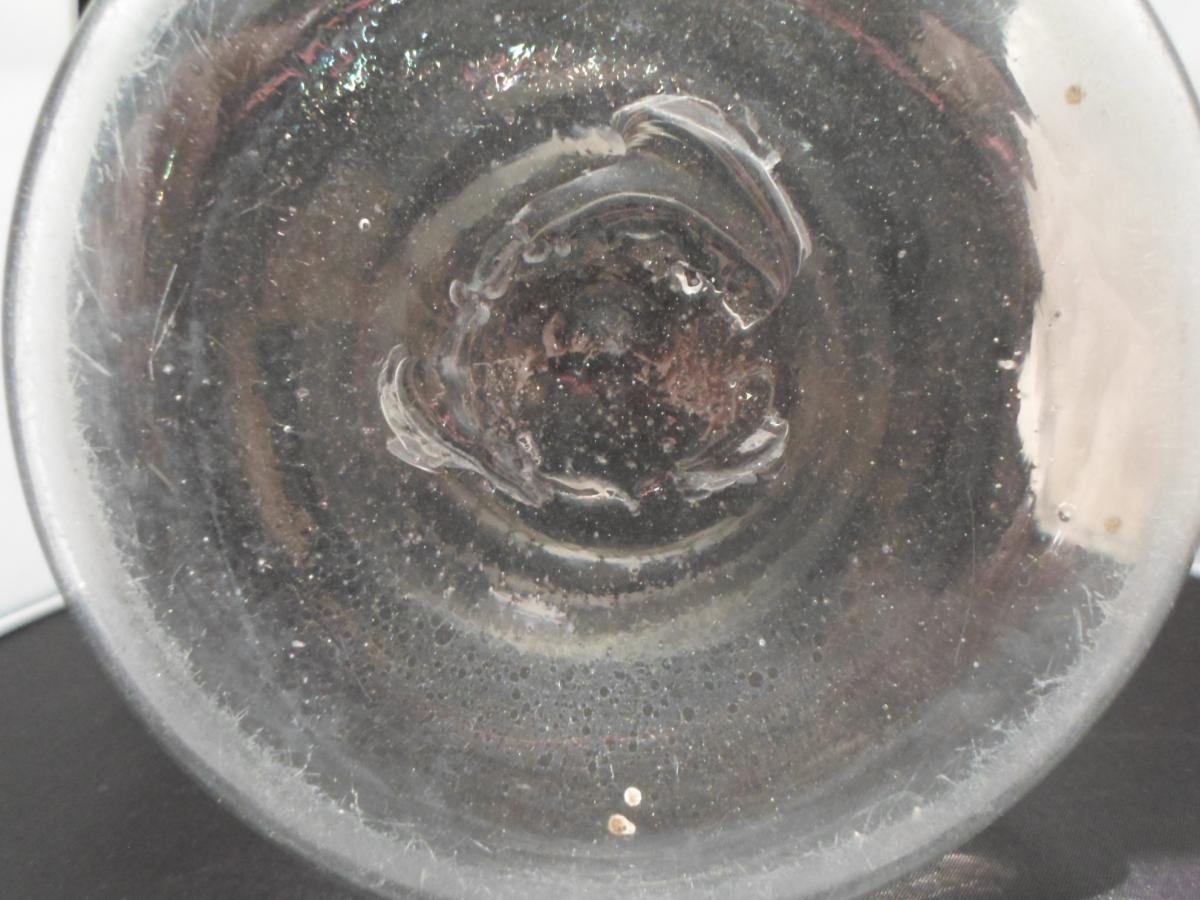 petit pot verre translucide    fin XVIIIème-photo-3
