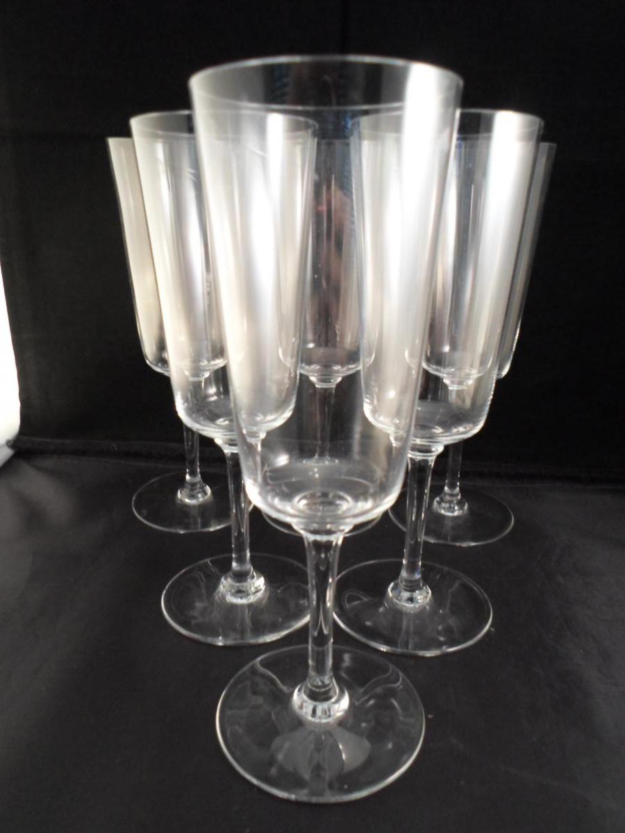 6 Crystal Glasses Baccarat Twentieth Stamped