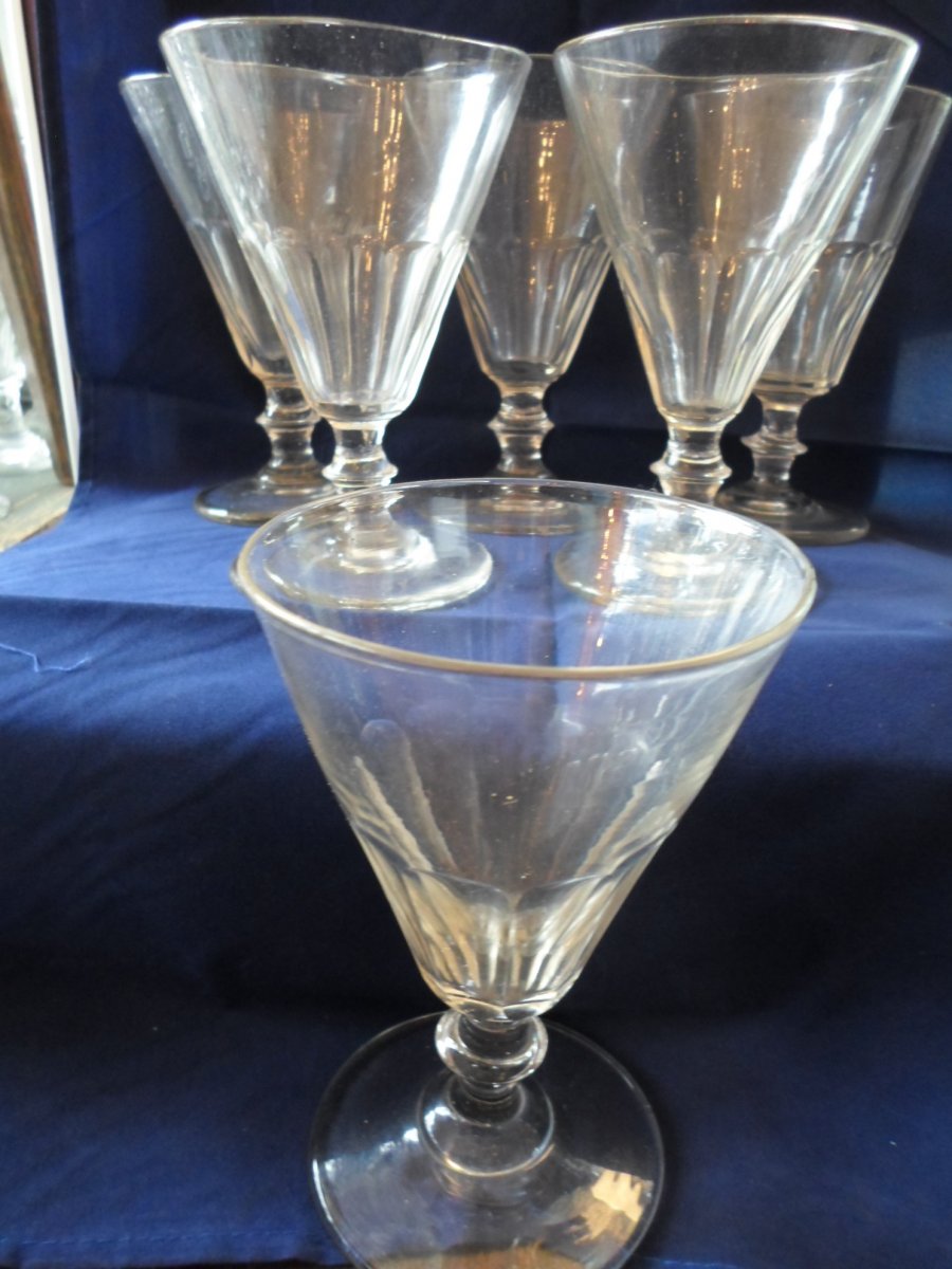 6 XIXth Cut Water Glasses-photo-2
