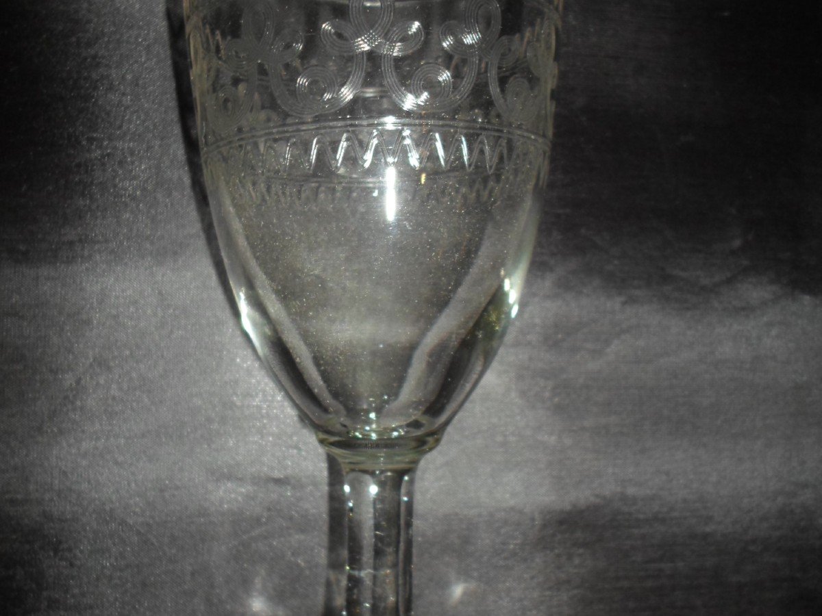 7 Engraved Water Glasses Early Twentieth-photo-4