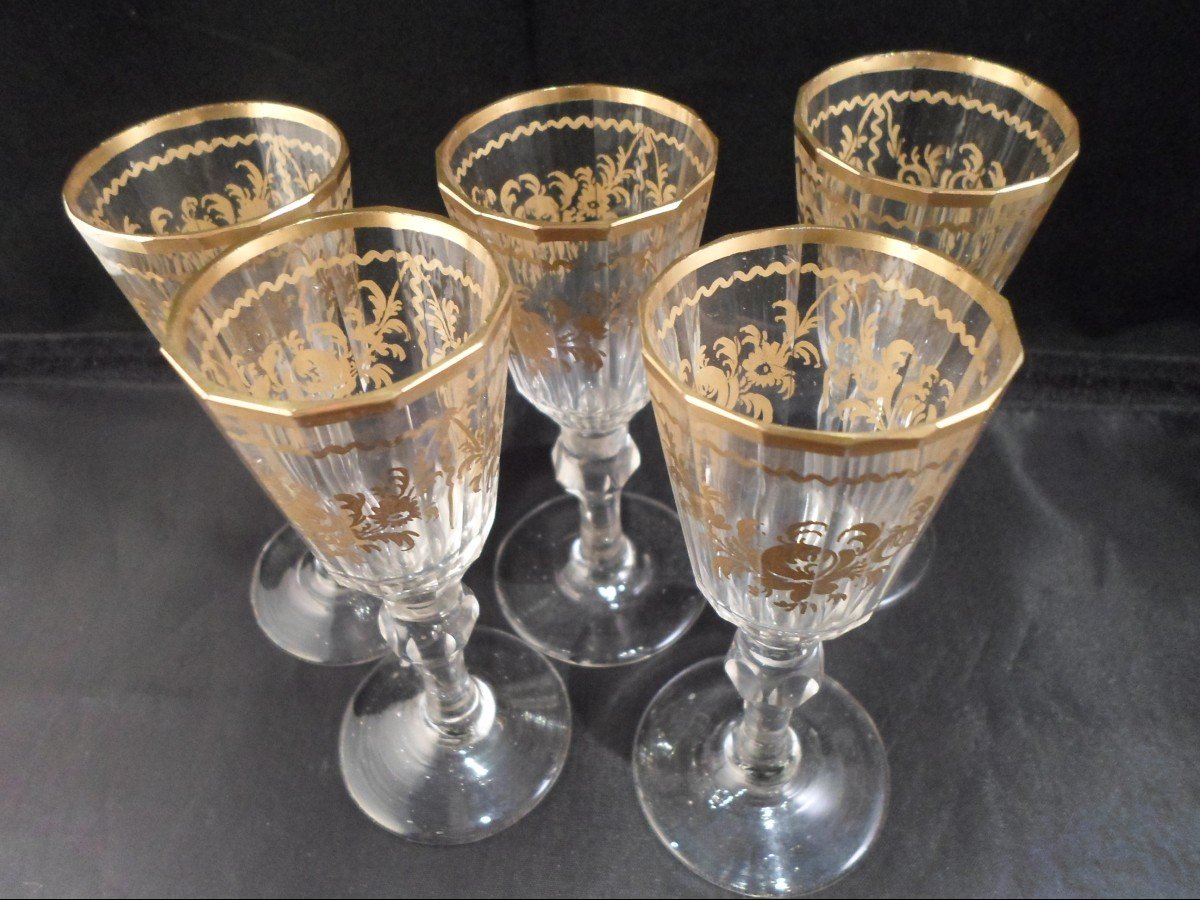 5 Verres Dorées XVIIIème-photo-2