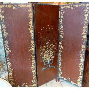 20th Century Painted Wood Screen