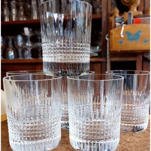 4  Baccarat Nancy Whiskey Cups 20th