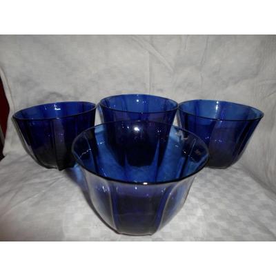 Series Of 4 Cups Colbalt Nineteenth