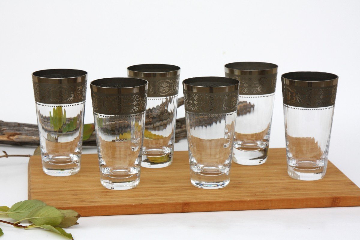 Set Of 6 Rare highball Glasses In Baccarat Crystal, Vendôme Model