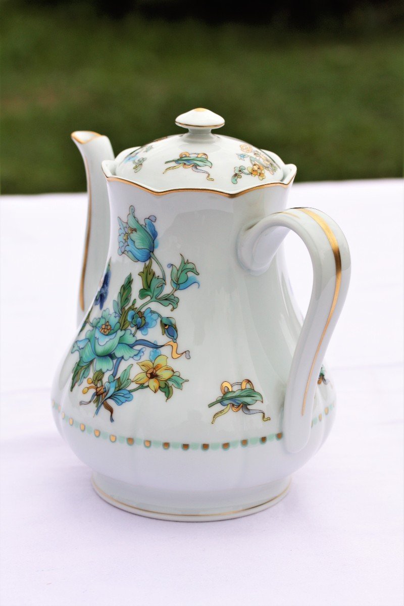 Coffee Pot In Haviland Limoges Porcelain, Aquarius Model-photo-7