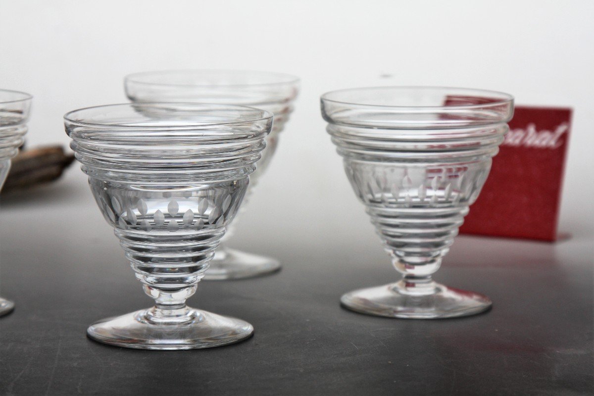 Set Of 6 Wine Glasses In Baccarat Crystal, St Etienne Model-photo-2