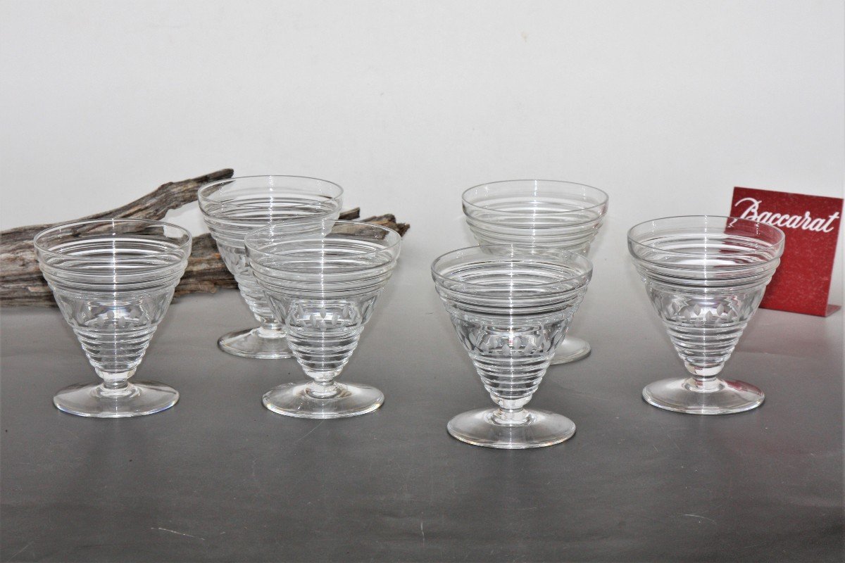Set Of 6 Wine Glasses In Baccarat Crystal, St Etienne Model