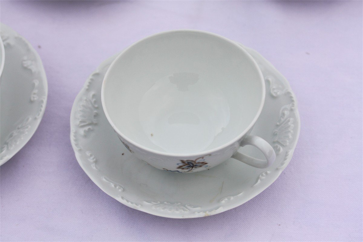 Set Of 6 Tea Cups And Saucers In Limoges Porcelain Tharaud, Ankara Model-photo-5