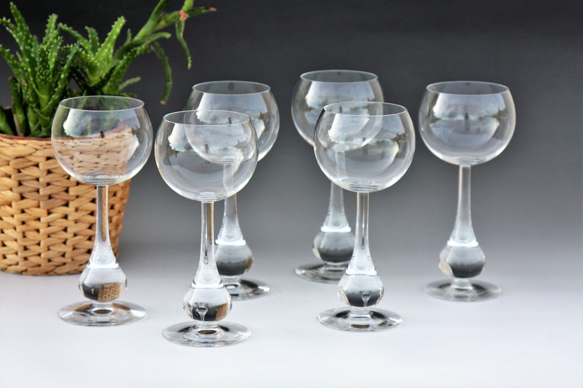 Set Of 6 Water Glasses In Baccarat Crystal, Pavot Model
