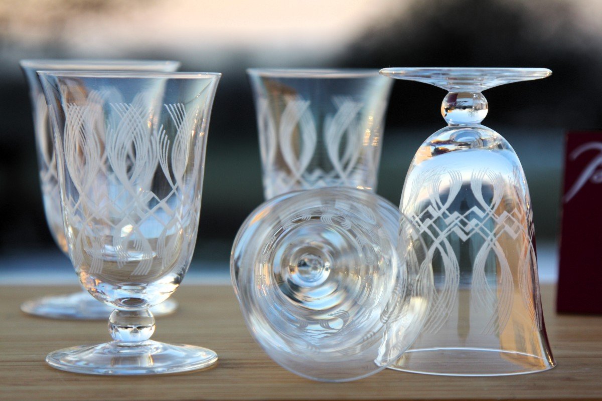 Set Of 6 Aperitif Glasses In Baccarat Crystal-photo-3