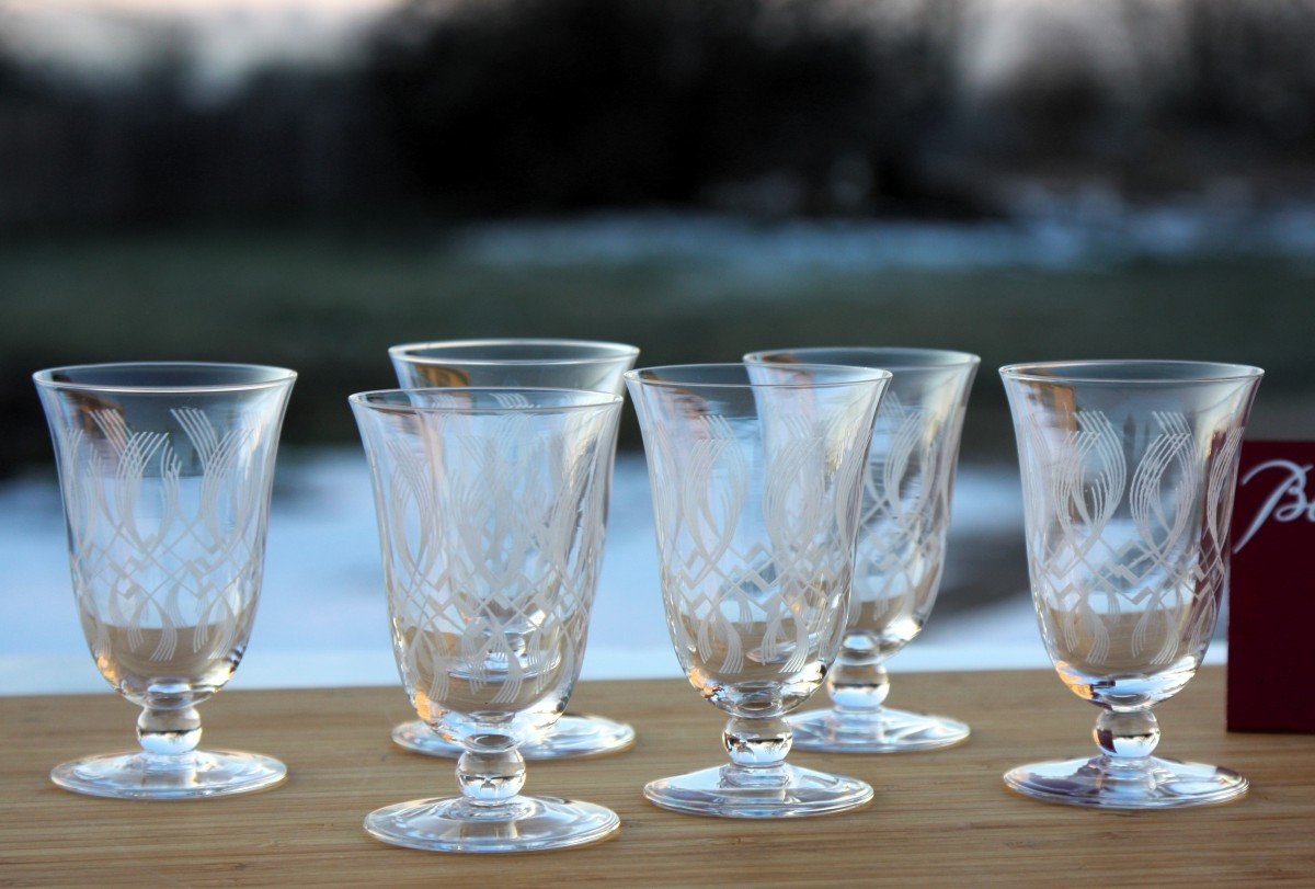 Set Of 6 Aperitif Glasses In Baccarat Crystal