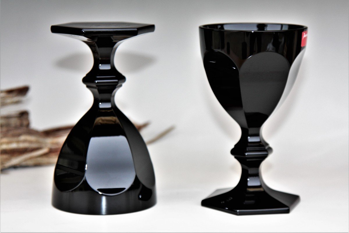 Box Of 2 Baccarat Crystal Wine Glasses, Imparfait Harcourt Model-photo-2
