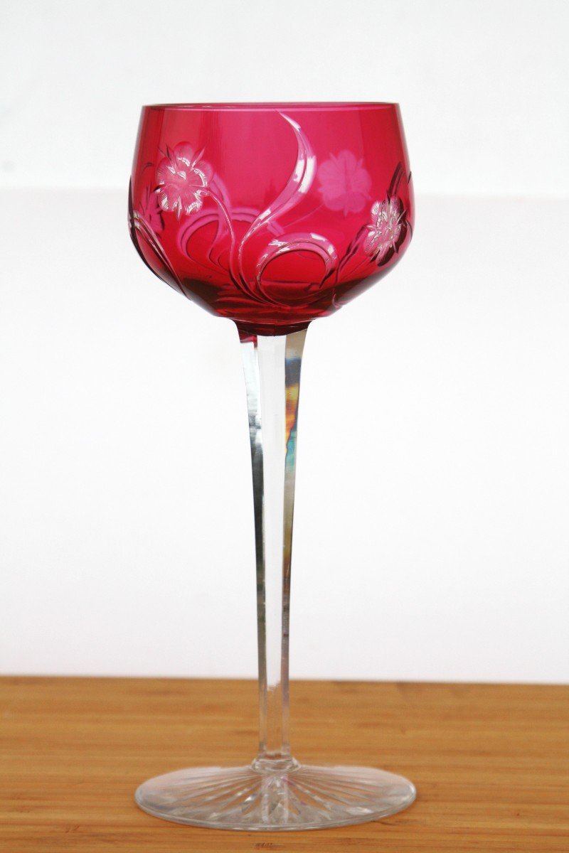 Set Of 2 Roemer Glasses In Baccarat Crystal, Model S1137-photo-4