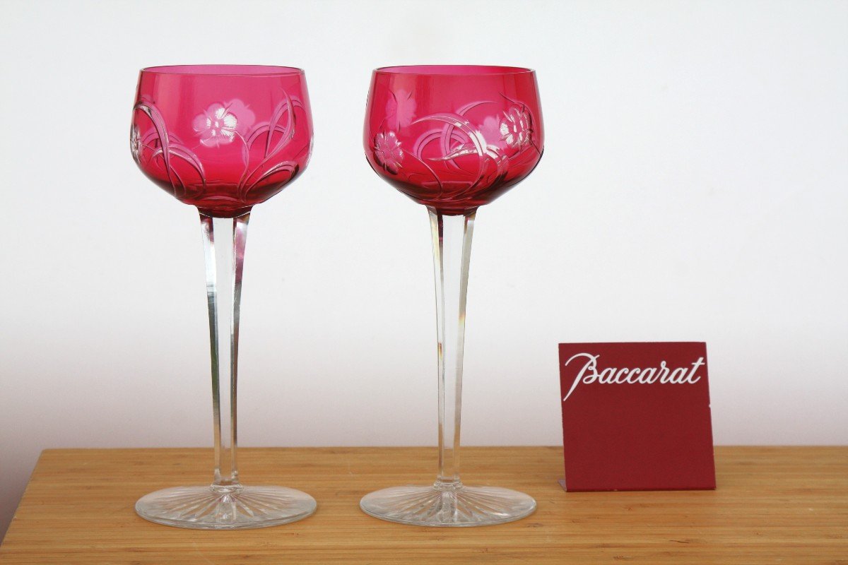Set Of 2 Roemer Glasses In Baccarat Crystal, Model S1137