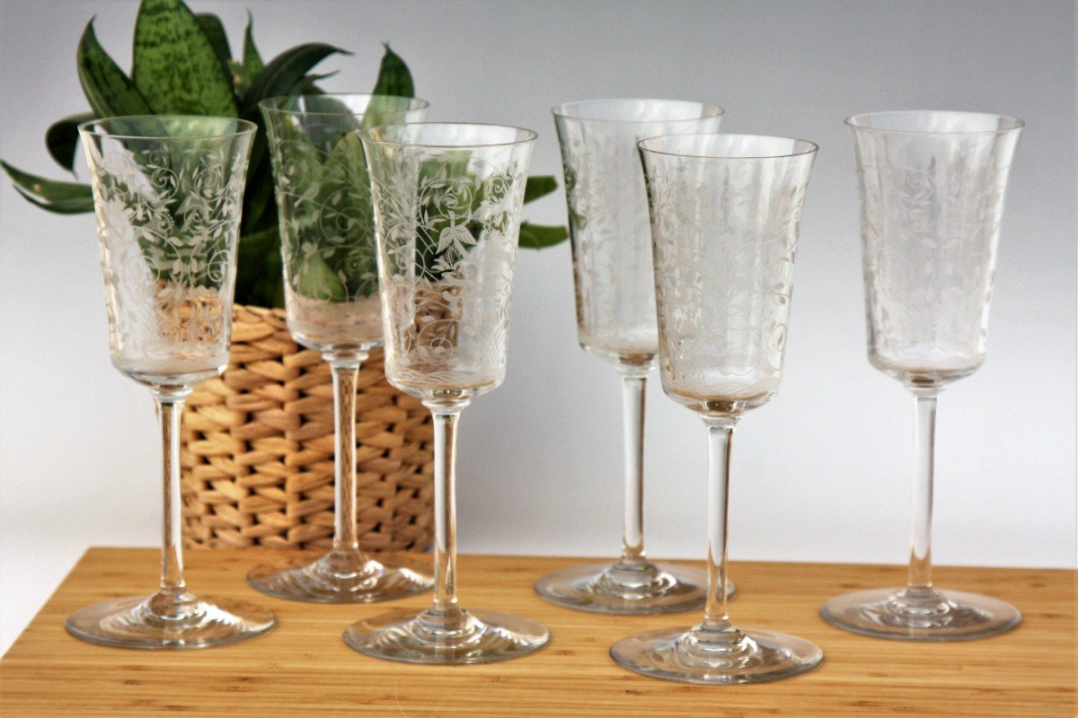 Set Of 6 Baccarat Water Glasses Model Leillah