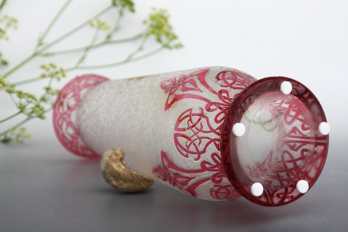 Baccarat Vase Art Nouveau With Orchids-photo-5