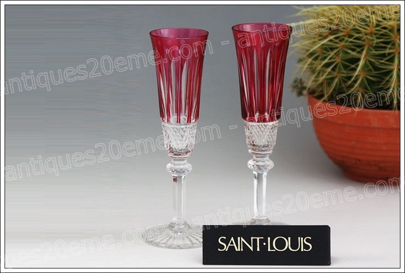 Set de 2 flûtes à Champagne En Cristal De Saint Louis, Modèle Tommy
