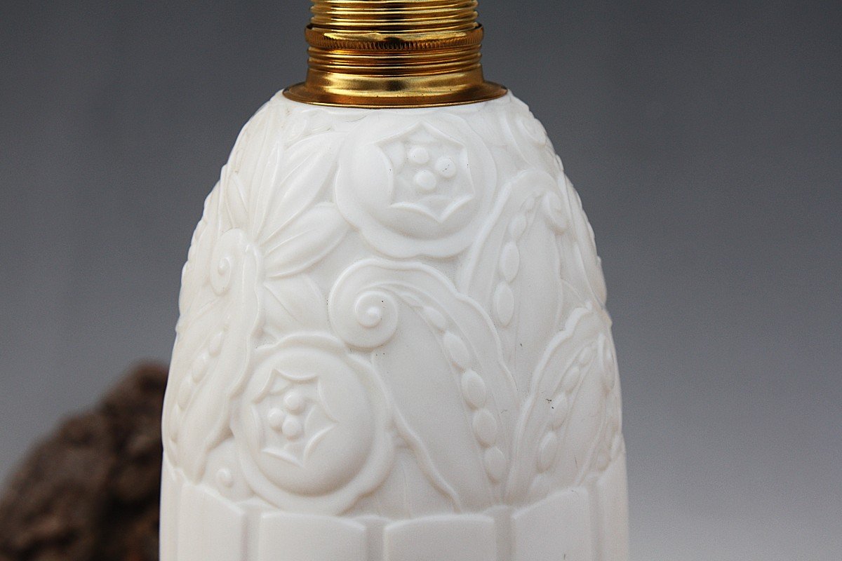 Rare Art Deco Opaline Baccarat Lamp Base-photo-3