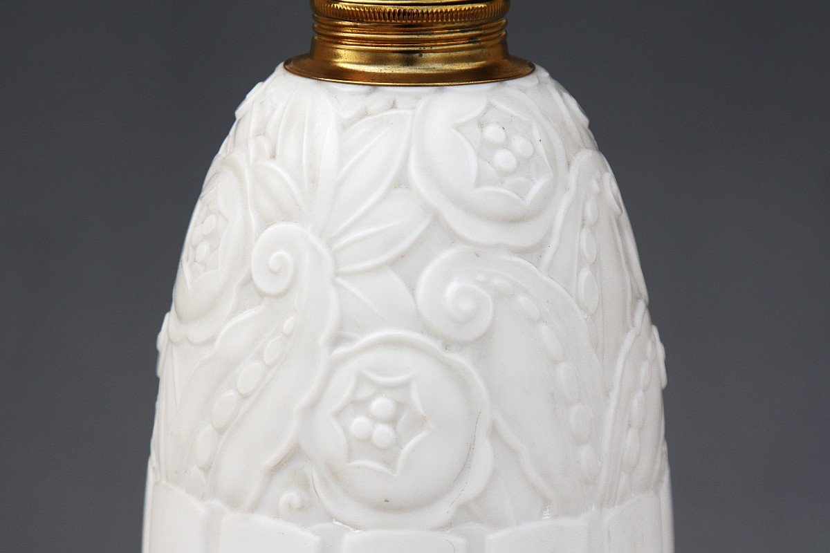 Rare Art Deco Opaline Baccarat Lamp Base-photo-1