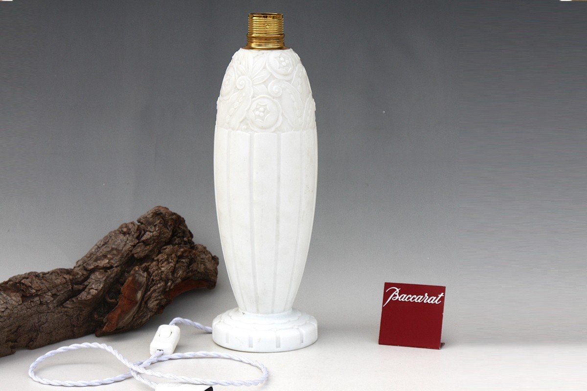Rare Art Deco Opaline Baccarat Lamp Base
