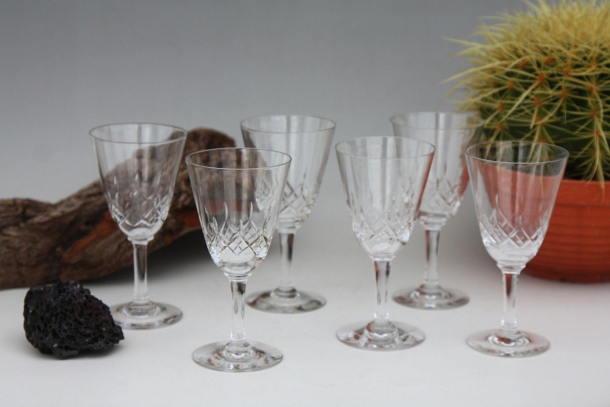 Set Of 6 Wine Glasses Cristallerie De Nancy-photo-1