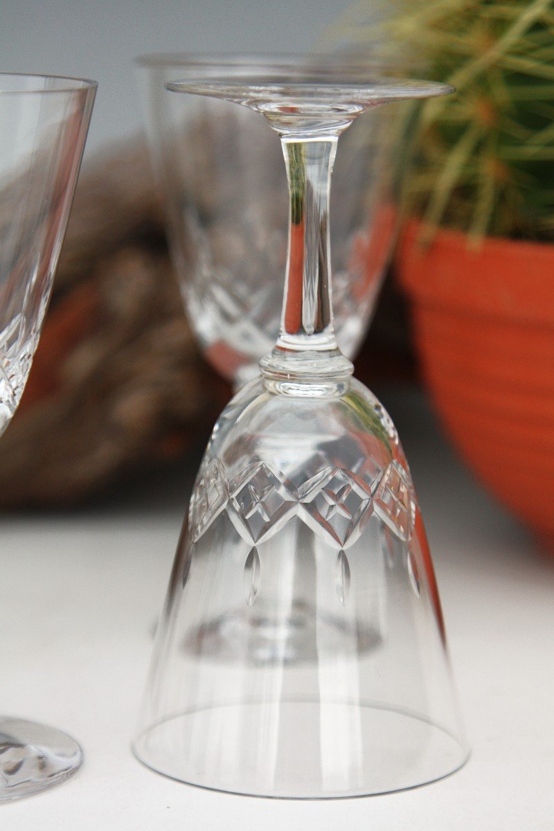 Set Of 6 Wine Glasses Cristallerie De Nancy-photo-6