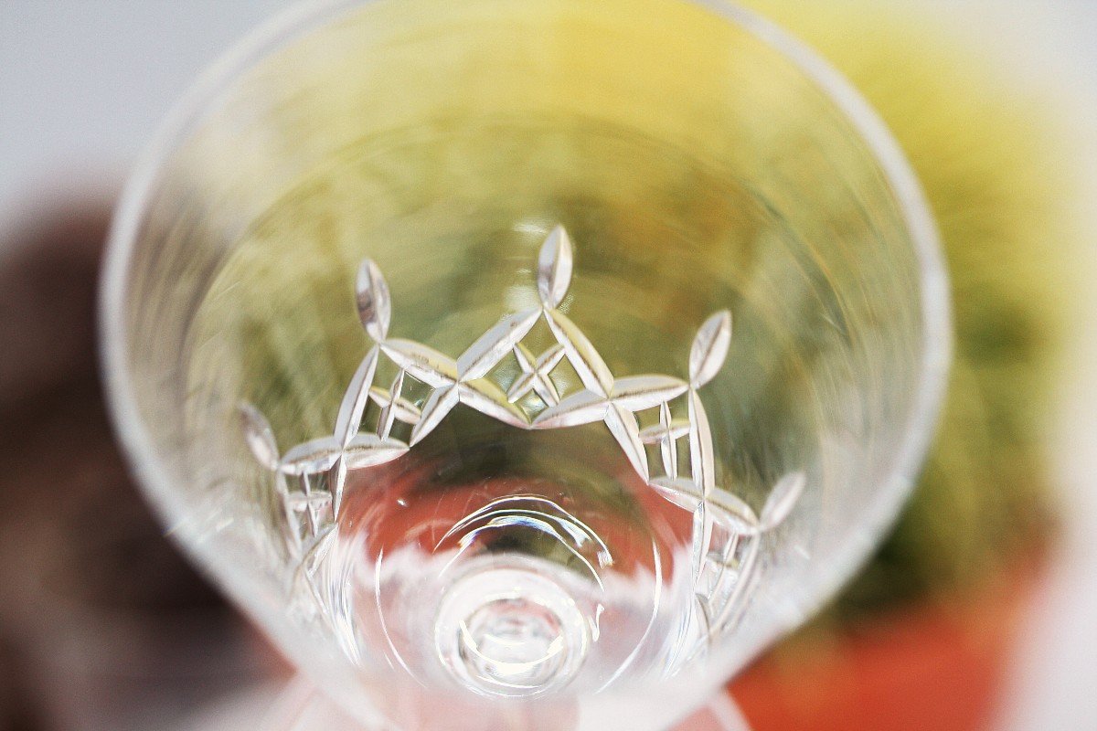 Set Of 6 Wine Glasses Cristallerie De Nancy-photo-8