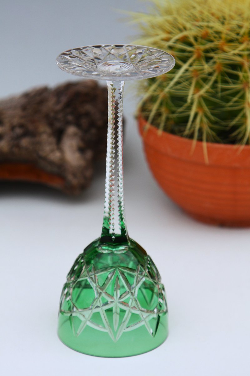 Baccarat Crystal Roemer Glass, Model S1134 Green-photo-3