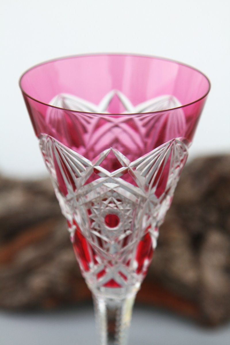 Set Of 4 Baccarat Crystal Cocktail Or Champagne Flutes, Lagny Model-photo-4