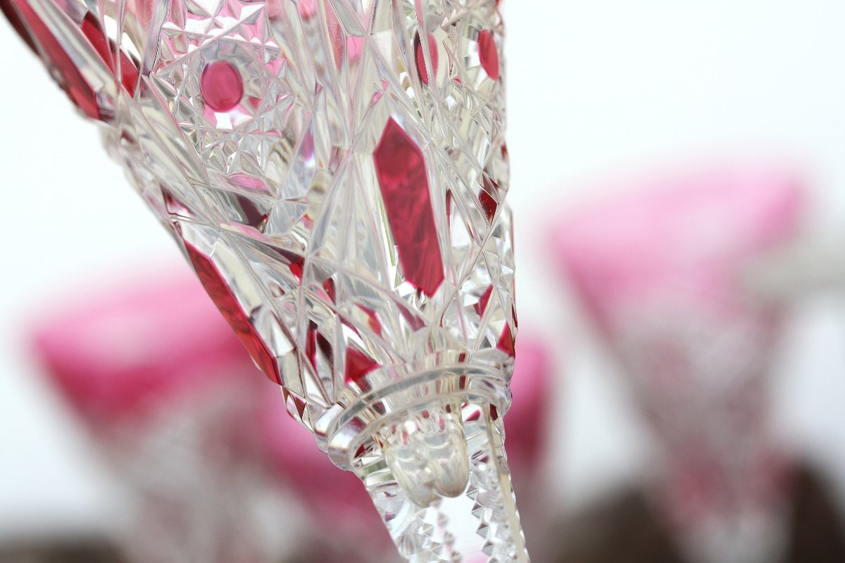 Set Of 4 Baccarat Crystal Cocktail Or Champagne Flutes, Lagny Model-photo-3