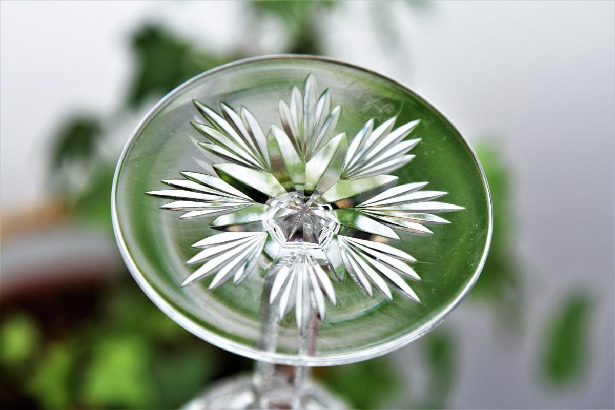 Set Of 4 Baccarat Crystal Wine Glasses No. 4, Lagny Model-photo-3