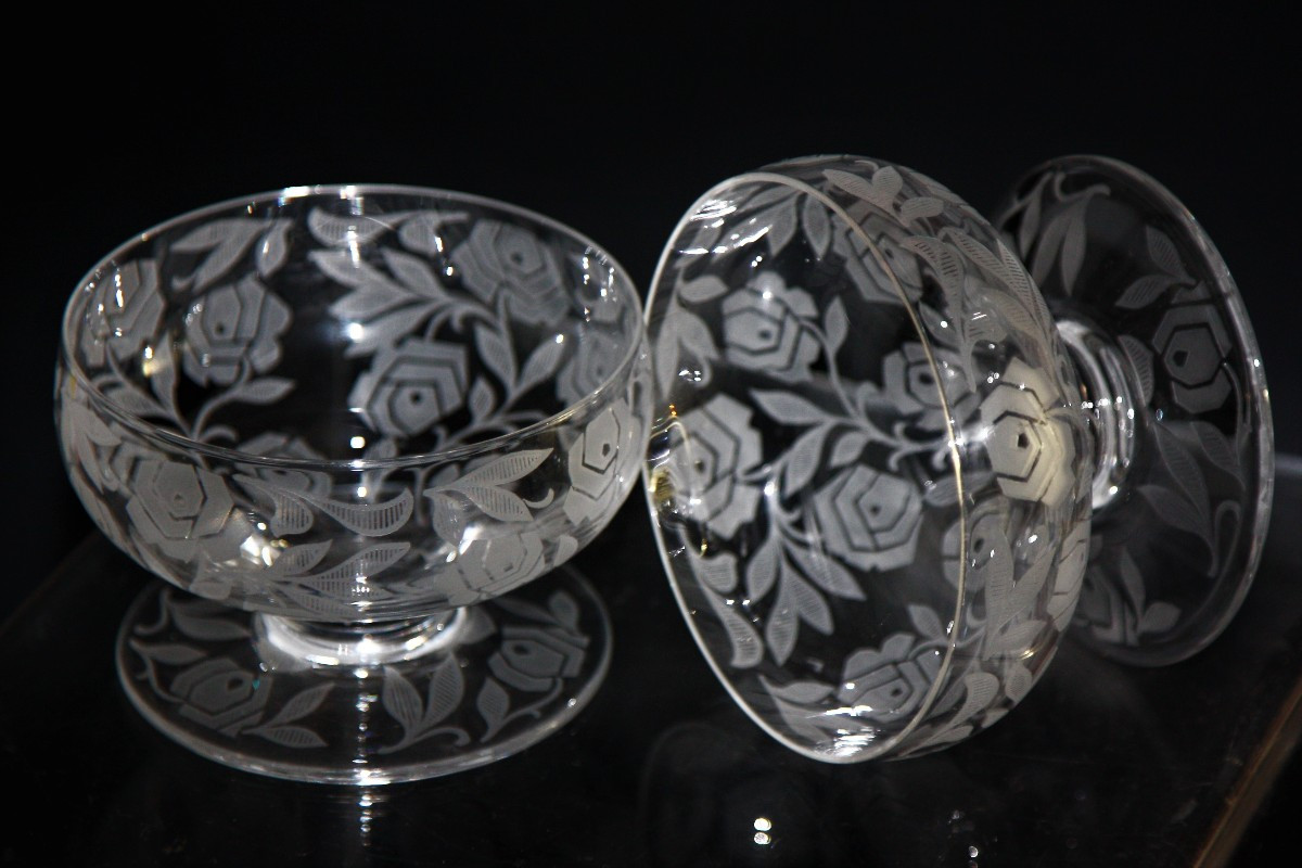 Set de 2 coupes à Champagne en cristal de Baccarat modèle Fontenay