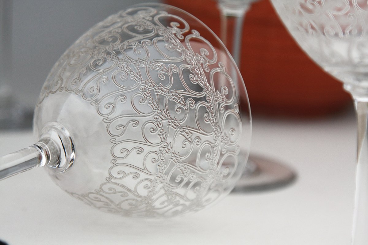 Water Glass In Baccarat Crystal, Rare Josselin Model-photo-1