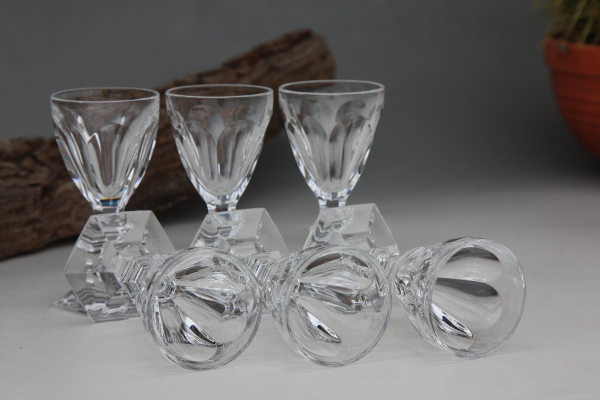 Set Of 6 Baccarat Crystal Liquor Glasses, Harcourt Model-photo-3