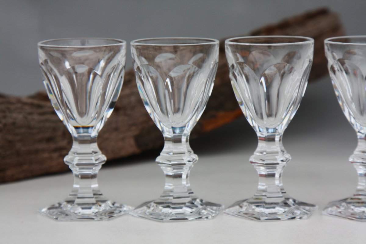 Set Of 6 Baccarat Crystal Liquor Glasses, Harcourt Model-photo-1