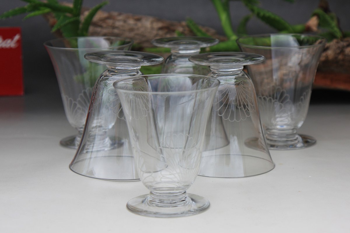 Set Of 6 Wine Glasses No. 4 In Baccarat Crystal For Christofle-photo-3