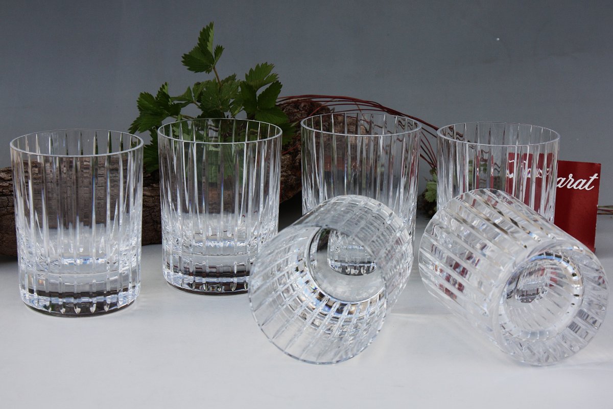 Set Of 6 Large Baccarat Crystal Whisky Glasses, Harmonie Model-photo-3