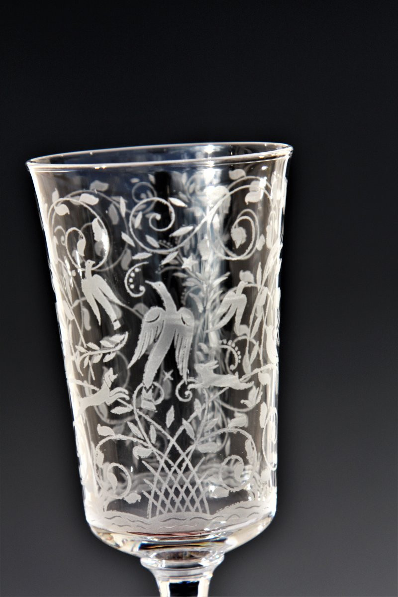 Set Of 6 Baccarat Crystal Wine Glasses, Leillah Model-photo-6