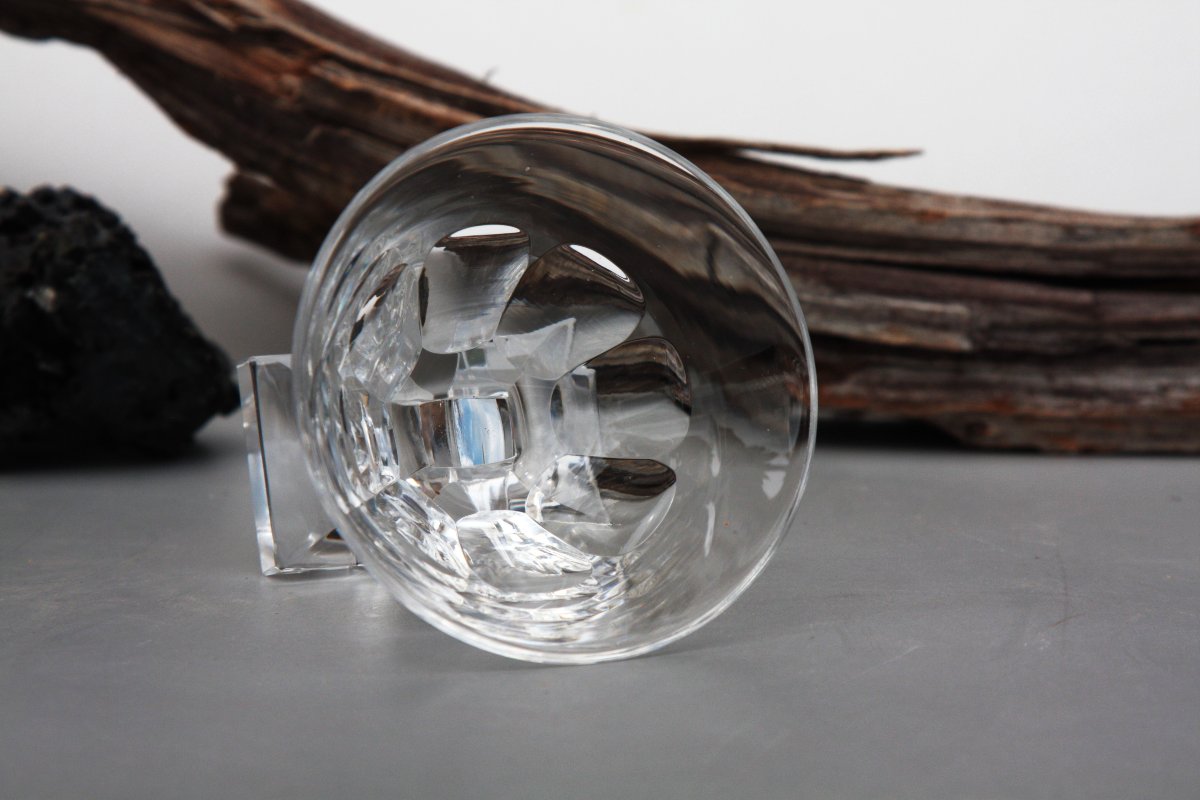 Aperitif Glass In Baccarat Cristal, Saint-hubert Model, Art Deco-photo-2