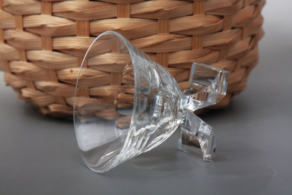 Aperitif Glass In Baccarat Cristal, Saint-hubert Model, Art Deco-photo-4