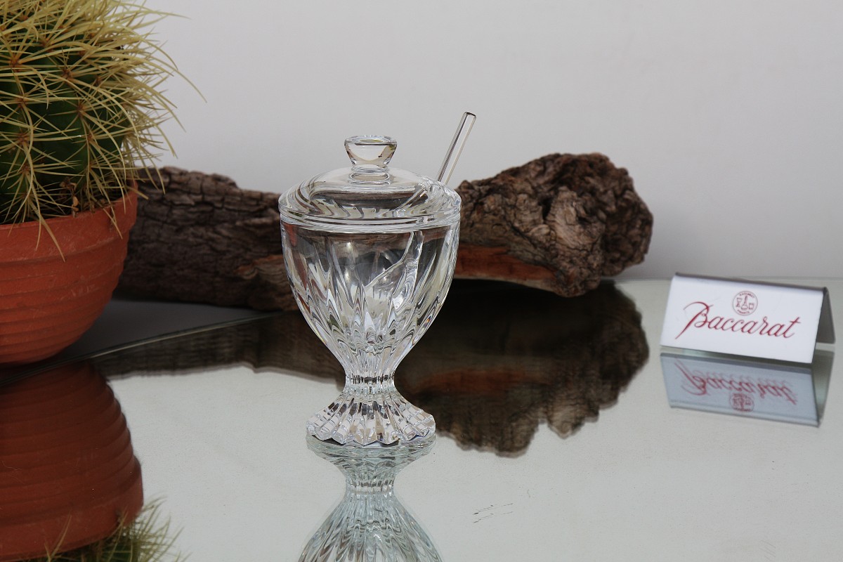 Baccarat Crystal Mustard Pot, Massena Model