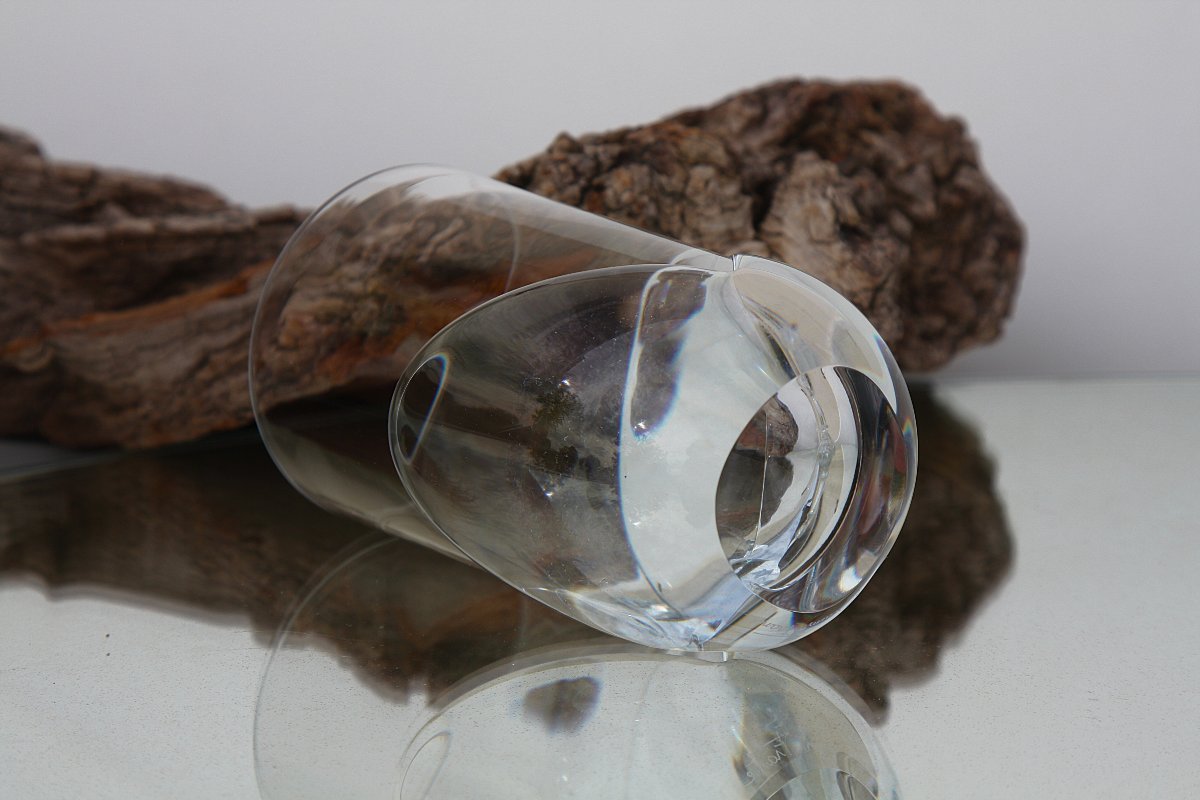 Set Of 5 Daum Crystal Water Glasses, Corolle Model-photo-6