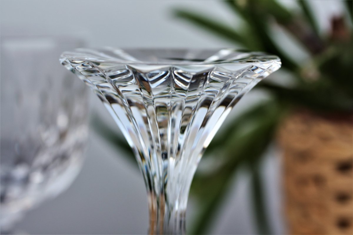 Set Of 6 Saint-louis Crystal Bordeaux Wine Glasses, Fontainebleau Pattern-photo-3