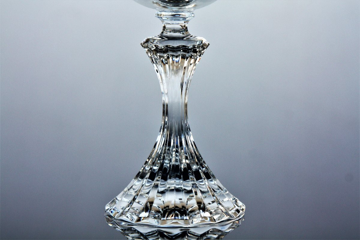 Set Of 6 Saint-louis Crystal Bordeaux Wine Glasses, Fontainebleau Pattern-photo-7