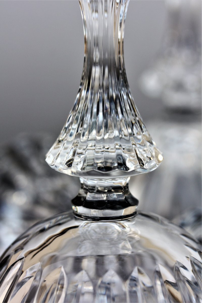 Set Of 6 Saint-louis Crystal Water Glasses, Fontainebleau Pattern-photo-6