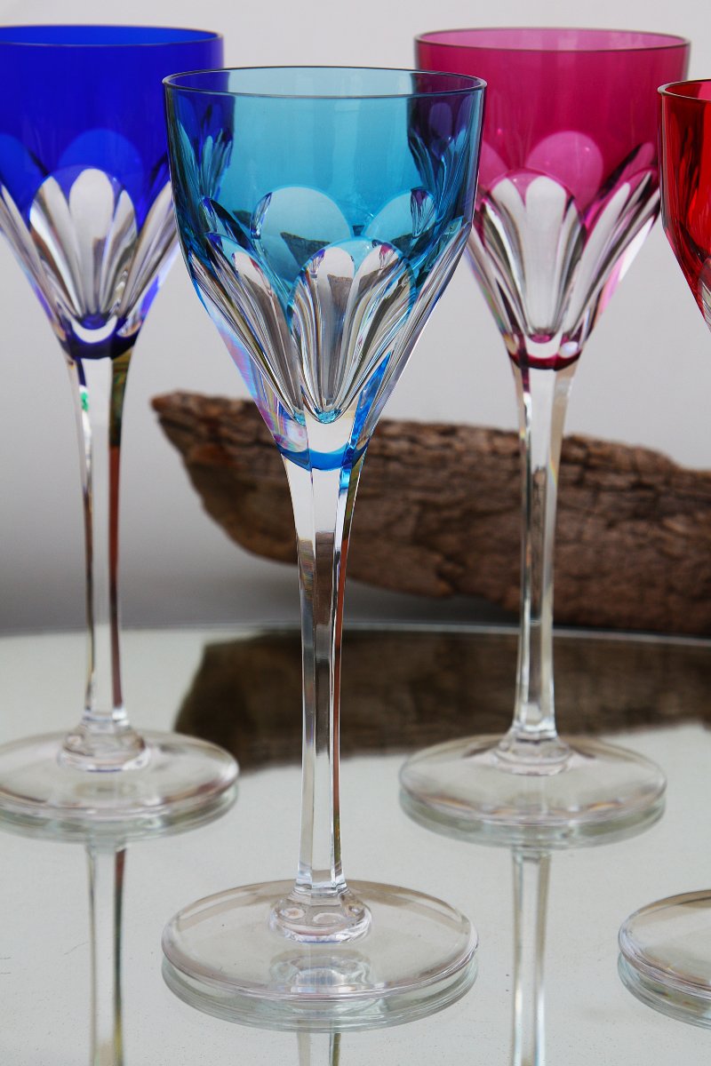Set Of 6 Roemer Glasses In Saint Louis Crystal, Bristol Pattern-photo-3