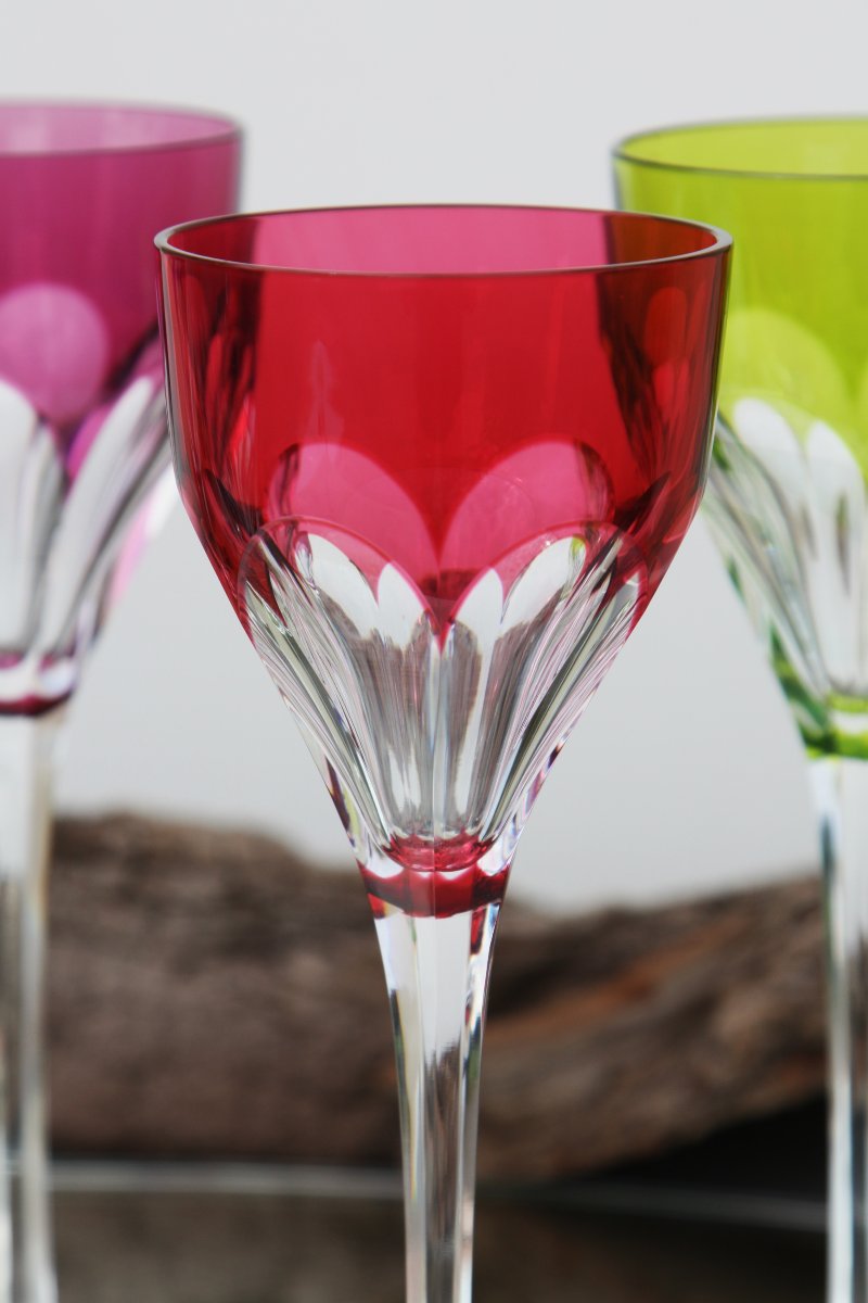 Set Of 6 Roemer Glasses In Saint Louis Crystal, Bristol Pattern-photo-1